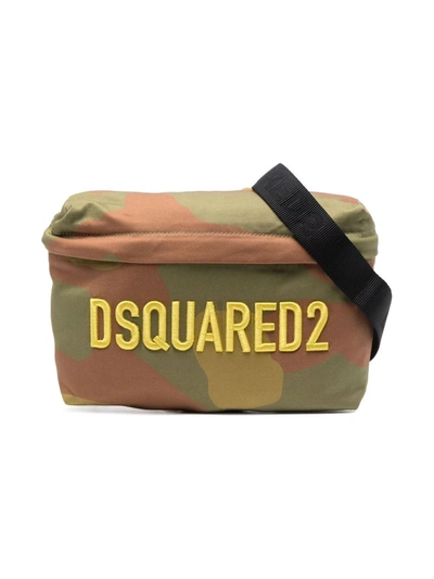 Dsquared2 Kids' Embroidered-logo Shoulder Bag In Green