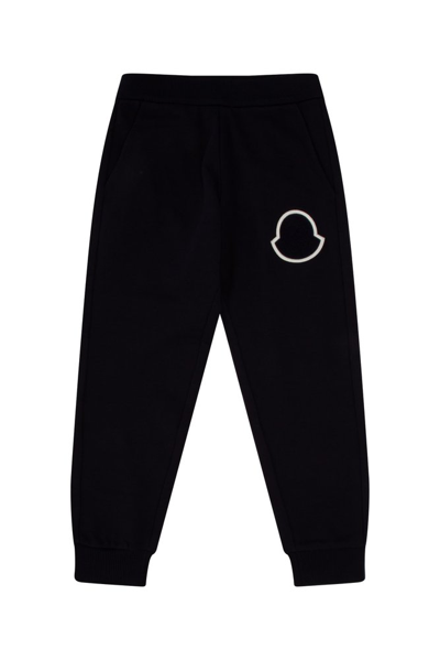 Moncler Kids' Logo-patch Cotton Track Pants In Navy