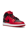Jordan Kids' Nike Air  1 Mid Se Basketball Sneaker In Gym Red/ Black/ White