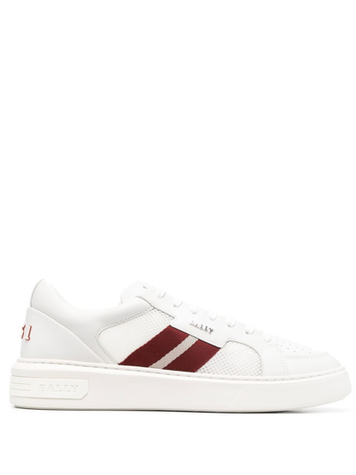 Bally Lift Stripe Leather Low-top Sneakers In Multicolor