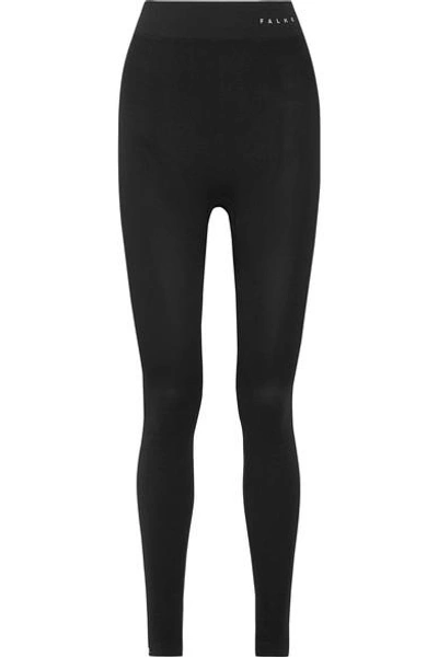 Falke Stretch-knit Leggings In Black