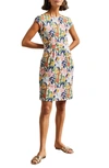 Boden Florrie Floral Jersey Dress In Ivory Oriental Bird