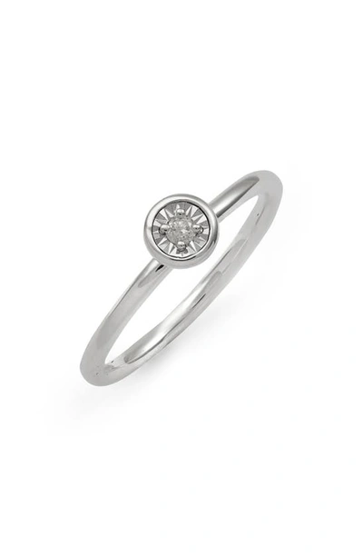 Monica Vinader Essential Diamond Ring In Ss