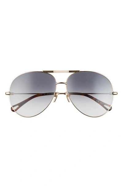 Chloé 62mm Gradient Oversize Aviator Sunglasses In Gold 3