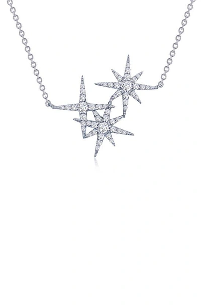 Lafonn Simulated Diamond Star Cluster Pendant Necklace In White