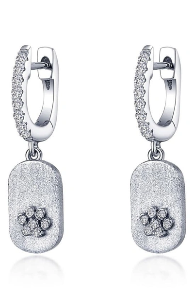Lafonn Precious Paws Drop Huggie Hoop Earrings In White