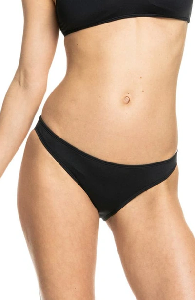 Roxy Sd Beach Classics Moderate Bikini Bottoms In Anthracite Black