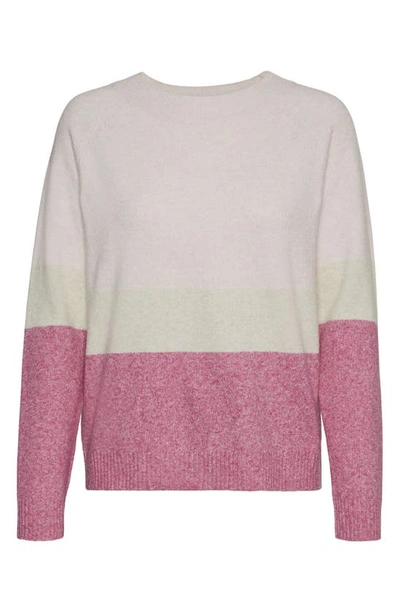 Vero Moda Curve Doffy Colorblock Recycled Blend Sweater In Pink Parfait