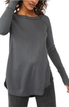 Free People Snowy Thermal Shirt In Grey