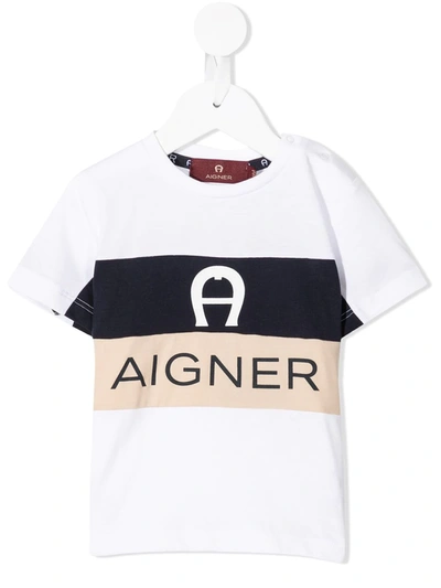 Aigner Babies' Logo-print Cotton T-shirt In White