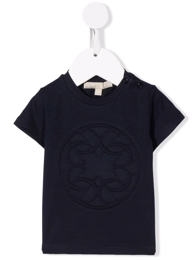 Elie Saab Junior Babies' Embossed-logo T-shirt In Blue