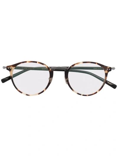 Masunaga Tortoiseshell-effect Round-frame Sunglasses In Brown