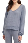 Wildfox Deep V-neck Baggy Beach Jumper Pullover In China Blue