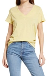 Madewell Whisper Cotton V-neck T-shirt In Yellow