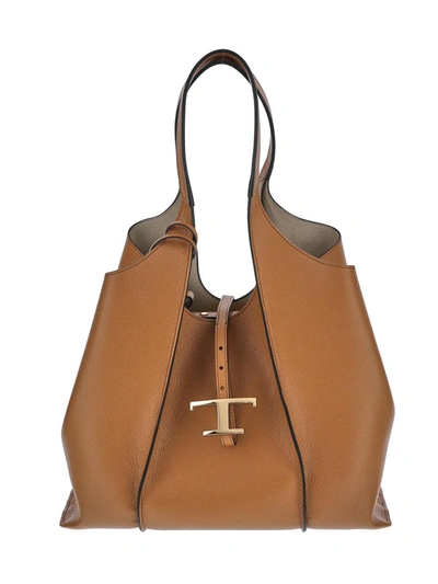Tod's Brown Timeless Shopping Small Leather Tote Bag