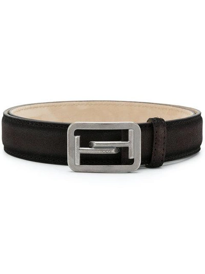 Tod's Double T Buckle Belt In Brown