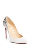 Christian Louboutin Pigalle Follies Ombre Snake-print Red Sole Pump In White Roccia