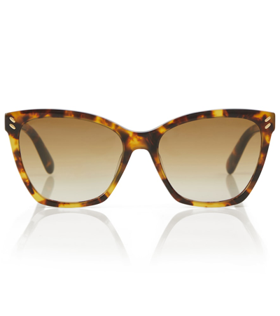 Stella Mccartney Cat-eye Sunglasses In Blonde Havana / Gradient Brown