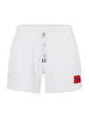 Hugo Quick-drying Swim Shorts With Red Logo Label In Black