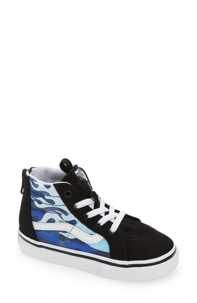 Vans Kids' Sk8-hi Camo Flame High Top Sneaker In Blue Camo