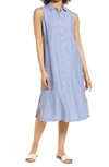 Tommy Bahama Tommy Bahaha Two Palms Linen Shirtdress In Chambray/ White