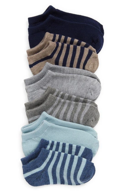 Tucker + Tate Kids' Assorted 6-pack Lowcut Socks In Blue Stripe Solid Pack