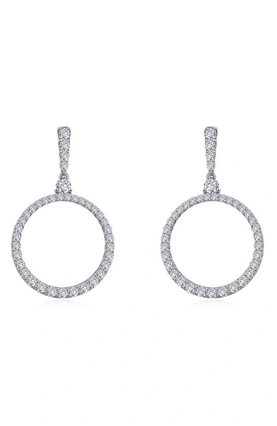 Lafonn Open Circle Simulated Diamond Drop Earrings In White