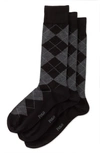 Polo Ralph Lauren 3-pack Argyle Socks In Black
