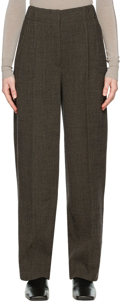 Proenza Schouler Tropical Wool High-rise Pleated Trousers In Grey,black