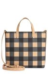 Madewell Small Transport Leather Crossbody Tote In True Black Multi