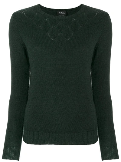 Apc Patterned Knit Neckline Sweater