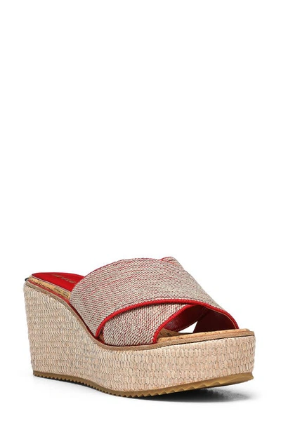 Donald Pliner Ideal Platform Wedge Sandal In Tomato