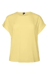 Vero Moda Curve Bicca Crewneck T-shirt In Lemon Meringue