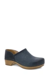 Dansko Brenna Clog In Navy Burnished Suede