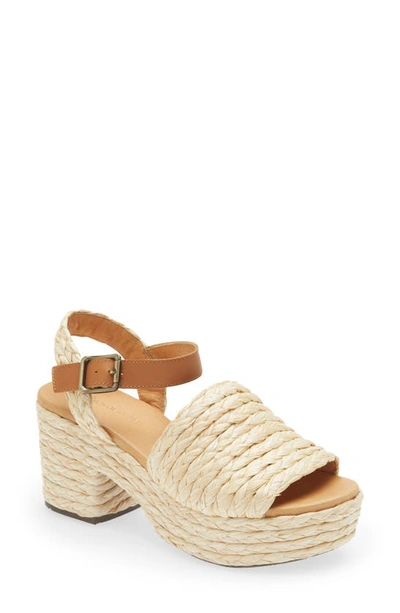 Chocolat Blu Gali Espadrille Platform Sandal In Natural Raffia