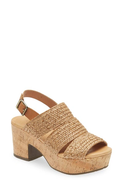 Chocolat Blu Galya Platform Sandal In Natural Raffia