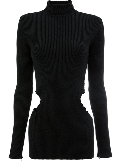 Yang Li Cutout Turtleneck Sweater In Black