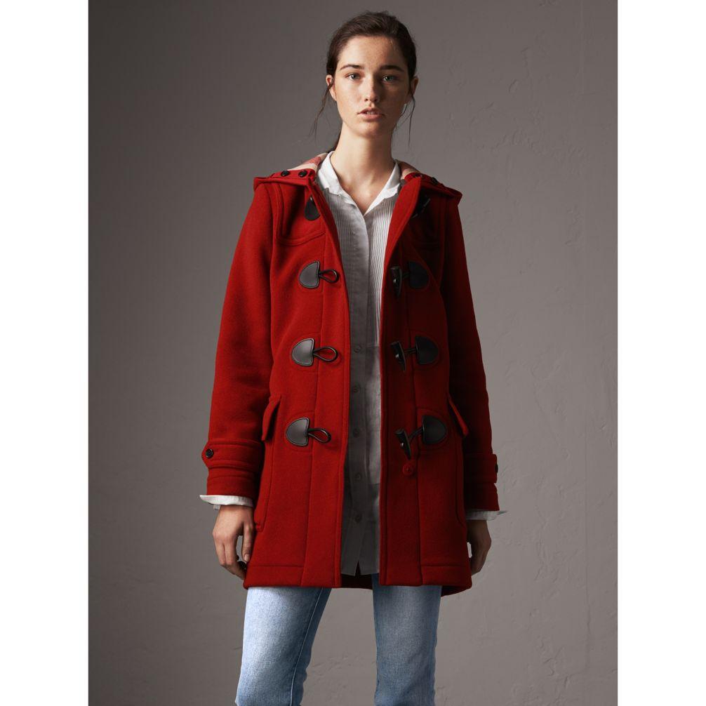 burberry red duffle coat