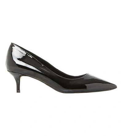 Dune Alesandra Patent Leather Kitten Heel Court In Black-patent