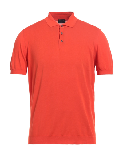 Drumohr Polo Shirts In Tomato Red