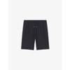 Sandro Alpha Straight-leg Mid-rise Cotton-blend Shorts In Bleus