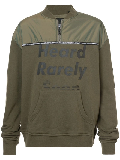 Mostly Heard Rarely Seen Panelled Sweatshirt In Green