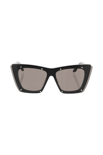 Alexander Mcqueen Studded Cat Eye-frame Sunglasses In Black