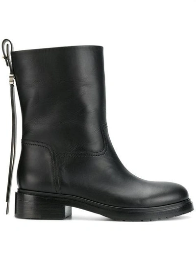 Giorgio Armani Back Zip Boots In Black