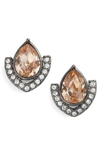 Jenny Packham Crystal Stud Earrings In Blush/ Crystal