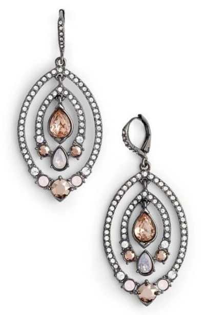 Jenny Packham Orbiting Drop Earrings In Blush/ Crystal