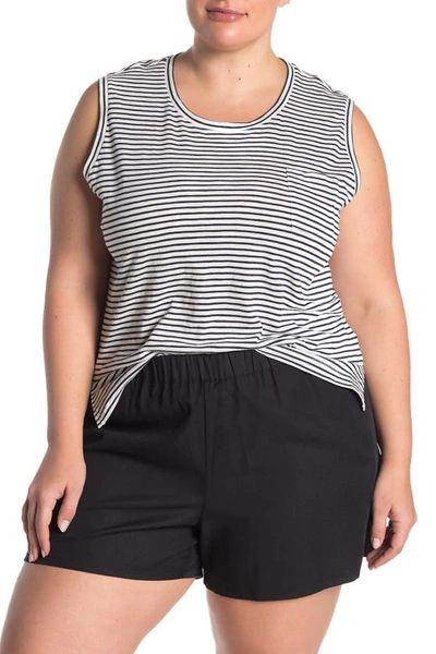 Madewell Sandberg Stripe Pocket Muscle Tank Top In Deep Navy
