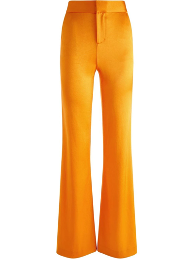 Alice And Olivia Deanna High-waist Bootcut Slim Pants In Orange