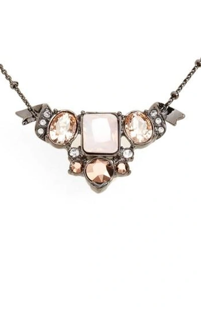 Jenny Packham Frontal Necklace In Blush/ Crystal