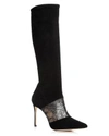 Pour La Victoire Women's Ceri Suede & Lace Tall Boots In Black